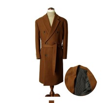 남성 로브 울 더블코트 브릭컬러 남자코트 로브코트 남성코트 모직코트 울코트 오버핏코트 롱코트