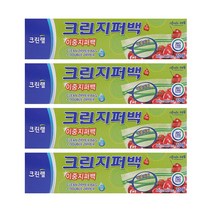 크린랩 이중지퍼백 22x25cm 20매 x 4개