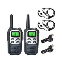 TRH 특정 저전력 워키토키 TRH528 충전식 초대형 화면 디스플레이 면허나 자격이 필요하지 않음 손전등 포함 재난 비상 대응 이어폰 내구성 있는 외관 디자인, 검은색