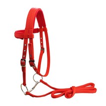 이동식 스내플 나일론 웨빙 승마 장비 말 굴레 말 고삐 headstall 두꺼운 고삐 승마 액세서리, 레드 엘
