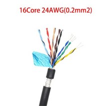 전선꼬임기 탈피기 드릴 24AWG 1/5/10 미터 RVSP 차폐 연선 케이블 검정색 2/4/6/8/10/12/14/16 코어 RS485 신호 제어 주석 도금 구리선 오디오, [08] 16Cores 24AWG 0.2mm2, [01] 1Meter