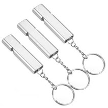 고아웃타운 더블 튜브 호신용 호루라기 키링 3개입, 실버, 3개