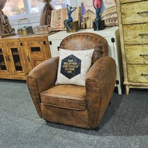 [MOVINS](1P- SF2002) 더티 브라운 포인트 프린팅 1인용 소파