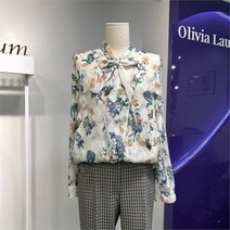 [올리비아로렌(아울렛)] 올리비아로렌 SH02 플라워 블라우스 스카프 탈부착 VOCNLXS