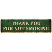 Mukuko Thank You for Not Smoking Sign - Indoor & Outdoor Wall Signage for Shops Restaurants Office