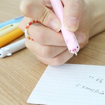 5종 예쁜볼펜 특이한 3색 스탠딩 판촉 캐릭터 볼펜 동물 국산 펜, 하늘강아지