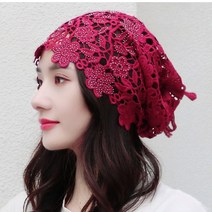 CNTCSM 여자 여름 예쁜두건 레이스 펀칭 항암두건