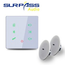 방송 음향 오디오 출력 증폭기 스피커smart home audio bluetooth 터치 키 호텔 극장 배경 음악 스테레오 시스템 amp 10w 프레임리스 천장, 2spk가 있는 흰색