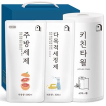 오늘의쉼표 세제 선물세트 답례품 자몽 40호 (주방세제 + 다목적세정제 + 키친타올), 1개