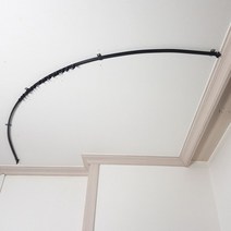 가벼운 커튼용 휘어지는 슬림 라운드레일, (블랙) 슬림 라운드레일