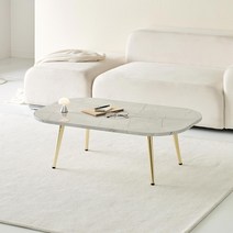 아리나 소파테이블 거실테이블 조합형 가구, 그레이마블, 980, 골드 사선다리 300