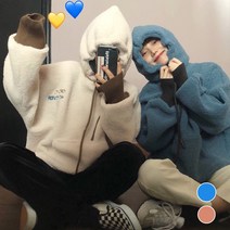 여성 캠핑룩 스트릿룩 뽀글이 러블리 몽글몽글 후드티