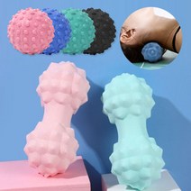 도매창고 돌기 땅콩 마사지볼 지압 안마볼 라크로스볼 싱글 스트레칭 돌기볼 필라테스볼, 핑크, 더블