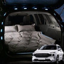 SUNCARMAT 더뉴 싼타페 스웨이드 자충 에어매트 트렁크 바닥 매트 차량용 차박 캠핑 튜닝 용품, 2인용, 브라운, 현대