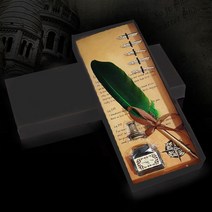 깃털 만년필 잉크 펜 캘리그라피 딥펜 세트 DD-11632, 본상품선택, 레드, 본상품선택