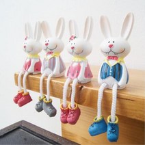 토끼 프렌즈 앉아있는 인형 장식 4p (소) 카페장식 로맨틱소품 모형