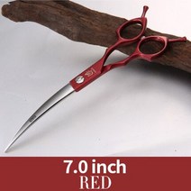 숱 위브 커브 Fenice-반려동물 그루밍 가위 컬러풀 6.5 인치 전문가용 칭 핸들, 02 7.0 red