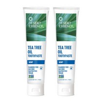 Desert Essence Tea Tree Oil Toothpaste Mint 데저트에센스 티 트리 오일 민트 치약 176g(6.25oz) 2팩 펄이지엥, 176g