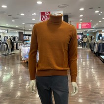 트레몰로 (주)세정 어반 남성 *21년 F/W 겨울 오렌지 카멜 캐시미어 울 혼방 베이직 목폴라 니트 티셔츠 TRNBFXZ9171 -7881