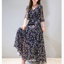 SAMARA 여름 쉬폰 롱 원피스 하늘하늘 롱스커트 휴양지룩 신혼여행룩