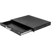 잠금 및 키가 있는 19인치 서버 캐비닛 케이스 또는 DJ용 NavePoint 랙 장착 서랍 1U 블랙, 검은색, 한 사이즈