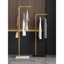 골드 블랙 코트랙 대리석 철재 행거 미니 옷가게 헹거 옷걸이, 흰색거치대 (받침대 : 블랙) 높이 170cm