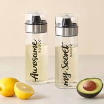 리본제이 레터링 유리 오일병 소스 양념통 400ml 3P세트, 400ml_어썸 3p