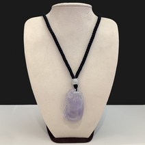 천연 원석 라벤더 비취 h6 w3.7cm 목걸이 (1점)