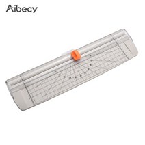 종이절단기 A4/A5 정밀 용지 사진 트리머 커터 Aibecy 휴대용 종이 트리머 A4 크기 커터 절단 기계 12 인치, 01 White