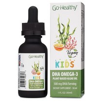 해외 Go Healthy Natural 키즈 오메가3 DHA EPA Algae Oil, 1개