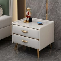 스마트 침대 원목 협탁 무선충전 usb 블루투스 스피커 잠금장치 조명 무드등, 기본 화이트 + 슬레이트