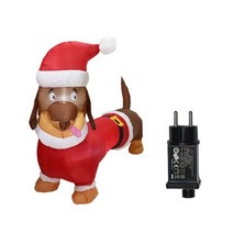 산타인형 눈사람인형 대형산타인형 1.2M-2.1M 풍선 크리스마스 곰 산타 클로스 눈사람 빛나는 공기 펌프 장식 야외 거대한 조명 파티, [02] EU plug, [02] Dog