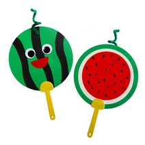 [문구조아] 유니아트 수박 부채 만들기 DIY.190 여름 부채 만들기 재료, 9개