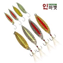 아연큐빅스푼 루어 낚시 스푼 송어 배스 쏘가리 미끼, 아연큐빅스푼2.5g 레드실버