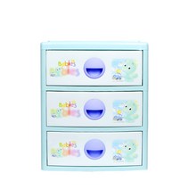 지오리빙 베이비스 3단 플라스틱 서랍장, 블루