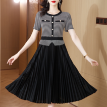 [플리츠나무] 슬림 플리츠 주름 원피스