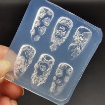 아크릴온실 간이 온실 하우스 관상 수국 백합 목련 3D 아크릴 금형 데이지 로즈 네일 아트 장식 손톱 DIY 디자인 실리콘 몰드 1 개, [07] MB-rose-15