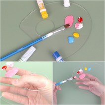 아크릴 팔레트 물감통 소분 컬러링물 유화 그리기 투명 파레트 일체형
