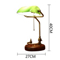 라오농 뱅커스탠드 뱅크스탠드 뱅커스램프 엔틱 스탠드 7W 빈티지 테이블 감성조명, 유리갓 청동