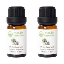 쟈니스헬리 천연 아로마 에센셜 오일 10ml 2P, 시더우드 오일 10ml 2P