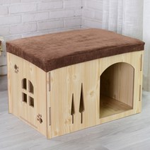 [여러가지] 강아지 개집 사계절 나무집 애완동물 하우스 소형견 중형견, 롱 나무 (문 없음)