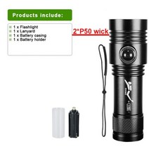 수중렌턴 다이빙랜턴 30000lm xhp190 전문 다이빙 손전등 다이빙 토치 라이트 수중 램프 랜턴 라이트 1000m 슈퍼 방수 손전등, p50-팩, 고정 초점, 06 P50-Pack A_01 고정 초점