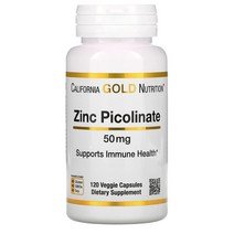 캘리포니아골드뉴트리션 아연 피콜리네이트 50mg 120정 베지캡슐 CGN Zinc