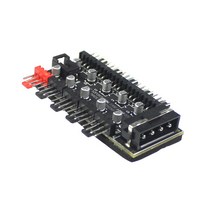 4 핀 PWM 쿨러 팬 허브 분배기 어댑터 소켓 교체 PC 속도 컨트롤러 1 ~ 10 냉각