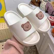발편한슬리퍼 여성 남자 사무실 슬리퍼 실내화 여성 남성 여름 슬리퍼 샌들 비치 슬라이드 플립 플롭 만화 곰 두꺼운 발바닥 소년 소녀 남여 욕실 신발 zapatillas