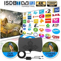 TV안테나 tv 안테나 TV안테나선 kebidumei antenna digital antena hd 4k 인테리어 실내 hd high gain amplified booster, 안테나 및 증폭기