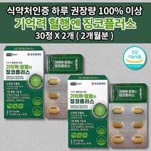 두뇌 뇌 기억력 저하 감퇴 예방 향상 개선 기억 장애 좋아지는 법 뇌에 좋은 심 뇌 혈관 질환 손발 저림 증상 혈액 순환 정맥 순환제 개선제 건강 식품 영양제 징코 플러스 30정, 2개