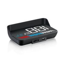 자동차 계기판 HUD m7 자동 hud 헤드 업 디스플레이 obd 2 ii projetor gps hud 헤드 업 디스플레이 속도계 테슬라 전자 액세서리, 검은색