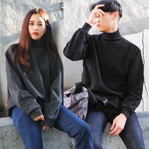 티데일리 남녀공용 기모 반목 긴목 목폴라 긴팔티(3color) 긴팔 티셔츠