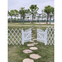 울타리대문 정원데코 울타리 헨스 경계 마당 울타리, 단일 개구부 폭 100x 높이 100 바닥 흰색
